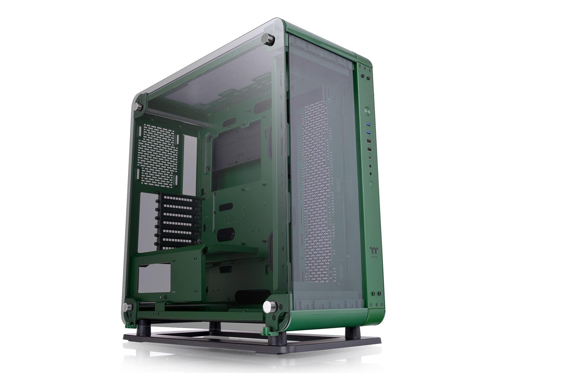 Thermaltake Core P6 TG Racing Green | Mid-Tower ATX PC Case | 3 x Tempered 4 mm Glass Side Panel | Wall Mount | Green