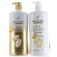 Set Pantene Advanced Care Shampoo and Conditioner 5 in 1 Moisture, Strength, Smoothness, Pro-vitamin B5 Complex 38.2 FL/OZ each - Packaging May Vary