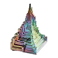 Room Decoration Natural Crystal Rough Natural Green Metal Stone Bismuth Ore Rough Pyramid Beautiful Gift Rainbow Bismuth Crystal 1Pcs (Color : 1pcs, Size : 32-50g)
