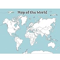 MWB Blank World Map Poster For Kids - Educational World Map Poster with Dry Erase Marker for Classroom or Home | Earth Wall Map for Kids | 18