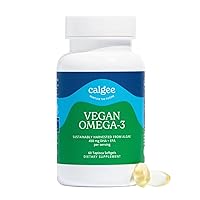 Calgee Sustainable Vegan Omega 3 Supplement – 450mg DHA & EPA – Premium Plant Based Algae Oil – Carrageenan Free Fish Oil Alternative - Supports Heart, Brain, Mood & Immune Health - 60 Small Pills