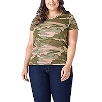 Dickies Women's Plus Size Short Sleeve V-Neck T-Shirt