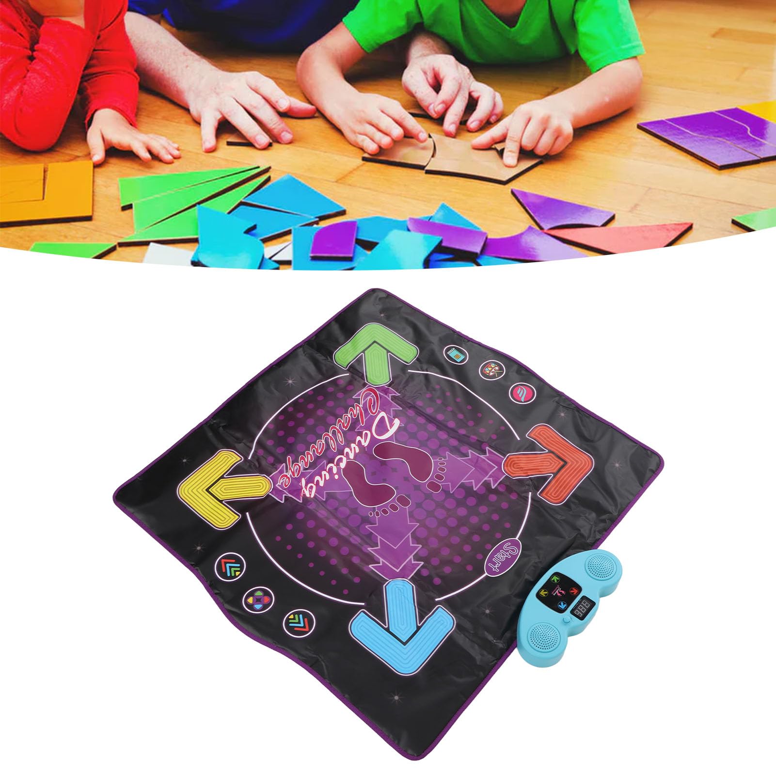 Electronic Playmat Toys, Kids Dancing Pad with 4 Modes, Non Slip Exercise Fitness Game Mat for Improve Coordination, Home Entertainment, 8 Challenge Levels, Musical Gift Toy (Not Light Up)