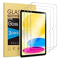 SPARIN 3 Pack Upgrade Screen Protector for iPad 10th Generation 10.9 Inch (2022 Released), Anti-Scratch Tempered Glass Compatible for iPad 10 Gen, HD Clarity