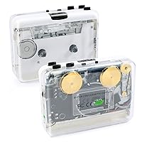Auto Reverse ＆Clear Stereo Cassette Player,Built-in Cool Copper Wheel Movement＆Earphone,Cassette Tape to MP3 Converter with Tape Converter Software,Powered by USB Power Cord or AA Battery