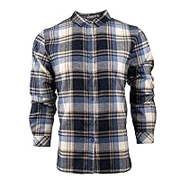 Burnside Ladies' Yarn-Dyed Long Sleeve Plaid Flannel Shirt S Blue/Ecru