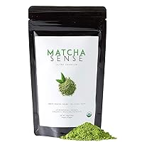 Matcha Sense - Organic Matcha Green Tea Powder Ceremonial Grade - Energy, Japanese Origin, Pure & Unsweetened - Easy Resealable Pouch - 100g Value Size
