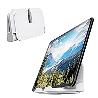 pzoz Wall Mount Cell Phone Holder for Outlet, Foldable Cellphone Stand for Mirror Bathroom Shelf Shower Bedroom Kitchen or Dorm Charging, Compatible with iPhone iPad or Tablet (White)