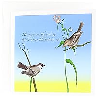His eye is on the Sparrow, Gospel Hymn illustrated - Greeting Cards, 6 x 6 inches, set of 6 (gc_184179_1)