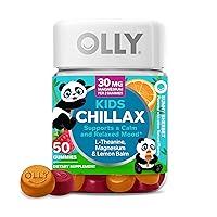 OLLY Kids Chillax Gummies, L-Theanine, Magnesium, Lemon Balm, Chewable Supplement, Sherbet Flavor with Other Natural Flavor - 50 Count