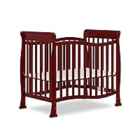 Violet 4-In-1 Convertible Mini Crib In Cherry, Greenguard Gold Certified, JPMA Certified, 3 Position Mattress Height Settings, Non-Toxic Finish