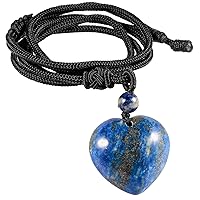 Yatming Handmade Puffy Crystal Heart Pendant, Love Heart Shape Stone Necklace for Lovers