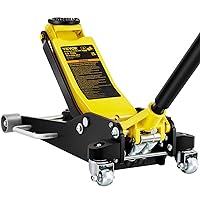 VEVOR 3 Ton Low Profile , Aluminum and Steel Racing Floor Jack with Dual Pistons Quick Lift Pump for Sport Utility Vehicle, Lifting Range 3-6/11