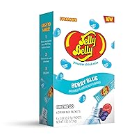 Jelly Belly, Berry Blue– Powder Drink Mix - (12 boxes, 72 sticks) – Sugar Free & Delicious, Makes 72 flavored water beverages