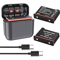 360 X3 Batteries(2 Packs) with Fast Charge Hub for Insta360 X3,Quick Portable 2 Channel Battery Charging Storage Station with Misro SD Card Accessories Slots,Up 80% Charge in 35 Minutes