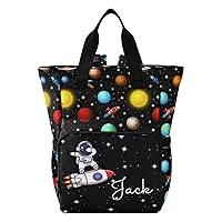 Custom Space Galaxy Diaper Bag Backpack Multifunction Waterproof Travel Backpack Name Diaper Bag Baby Backpack with Insulated Pockets for Baby Registry Search Gift