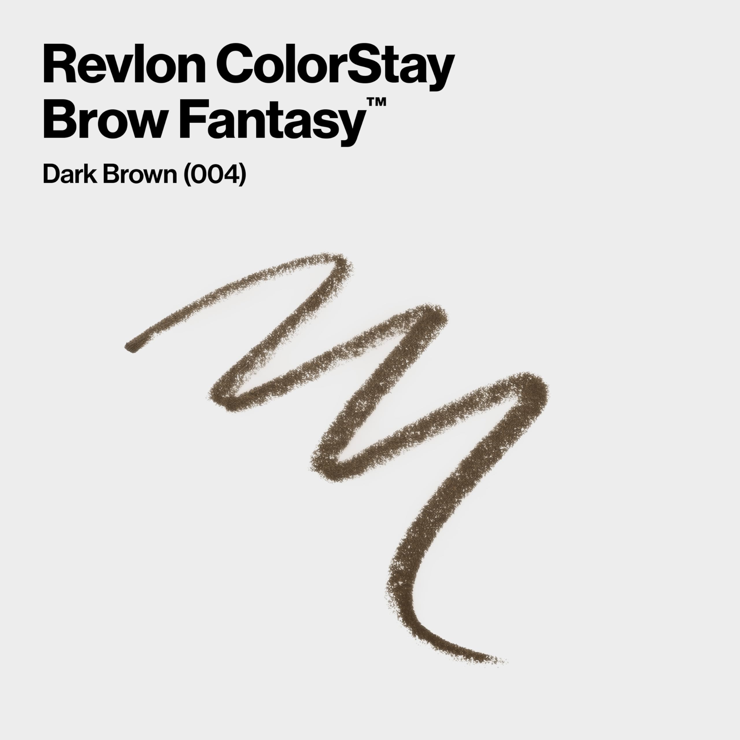 Revlon ColorStay Brow Fantasy, All In One Eyebrow Powder Pencil with Shaping Clear Gel, Gel Infused with Panthenol, Smudge-proof, 16HR Visibly Full Brows, 104 Dark Brown