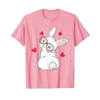 Cute Bunny Face Love Glasses Easter Day Girls T-Shirt