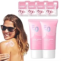 Japanese Sunscreen, Facial Sunscreen SPF 50 Moisturizer, Japanese Body Sunscreen Waterproof Skin Care Makeup, Non-greasy Sunscreen for Face and Body, Sunscreen for Oily Skin and Sensitive Skin (2PCS)