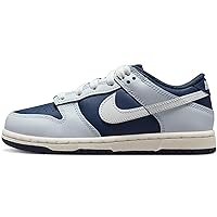 Nike Dunk Low Little Kids' Shoes (FB9108-002, Football Grey/Midnight Navy/Summit White) Size 13