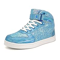 Wooowyet Glitter Shoes Kids High Top Sneakers for Boys Girls Gift Party Birthday Christmas Halloween