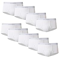 Men Hanes Men's Tagless White Briefs with ComfortFlex Waistband-Multiple Packs Available (Pack of 9)