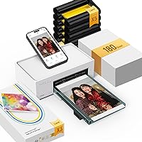 Liene 4x6'' Photo Printer Bundle (180 pcs +5 Ink Cartridges), Wi-Fi Picture Printer for iPhone, Android, Smartphone, Computer, Dye-Sublimation, Portable for Home Use
