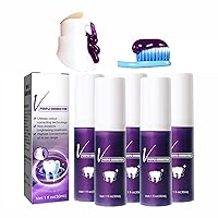 Purple Toothpaste for Teeth Whitening, Dental Color Corrector Toothpaste Purple, Toothpaste Sensitive Teeth, Removal Coffee, Yellow Teeth (5Pcs Purple)