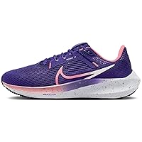 Nike Pegasus 40 Women's Road Running Shoes (FQ8769-547, Court Purple/White/Black/Coral Chalk) Size 10
