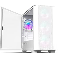 AIR 100 ARGB - Tower - Micro ATX - windowed Side Panel (Tempered Glass) - no Power Supply (ATX) - White - USB/Audio