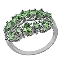 0.23 Carat Tsavorite Pear Shape Natural Non-Treated Gemstone 10K White Gold Ring Engagement Jewelry for Women & Men