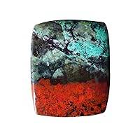 Natural Sonora Jasper Cabochon, Size 30x25x4 MM Flat Back Sonoran Sunset, Green Chrysocolla, Red Cuprite, Smooth Polished, Hand Cut