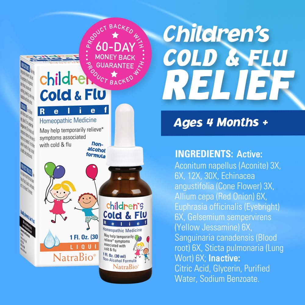 Mua NatraBio Childrens Cold & Flu Relief Homeopathic Medicine | Kids and  Infants 4 Months & Older | Congestion, Sore Throat, Nausea, Sneezing, Aches  | No Sugar, No Side Effects & Non-Drowsy |