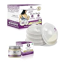 2 in1 Breast Shells and Milk Collection Cups: 4 Units Always Have a Clean Pair Ready + Nipple Balm for Breastfeeding Relief