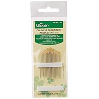 Clover Gold Eye Embroidery Needles Size 3-9 - 16 Pack