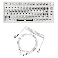 EPOMAKER TH80 Pro 75% 80 Keys Hot Swap Mechanical Gaming Keyboard Kit with Mix Coiled USB A Cable (White)