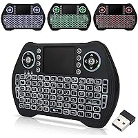 Zedo Backlit Mini Wireless Keyboard 2.4G, Handheld Remote with Touchpad Mouse for Android TV Box, Windows PC, HTPC, IPTV, Raspberry Pi, XBOX 360, PS3, PS4