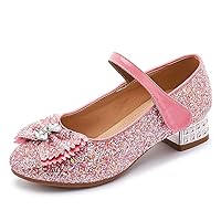 HROYL Cute Princess Shoes for Girls Sequins Dress Shoes Glitter Princess Shoes for Kids，KMBL-TX3