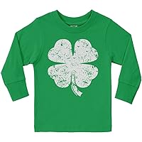 Threadrock Little Boys' Distressed Four Leaf Clover Toddler Long Sleeve T-Shirt
