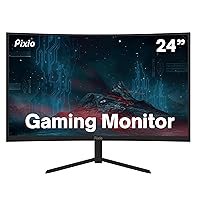 Pixio PXC243S 24 inch 1500R Curve Fast VA Panel 165Hz Refresh Rate FHD 1920 x 1080p Resolution 1ms GTG Response Time HDR Adaptive Sync Esports Curved Gaming Monitor