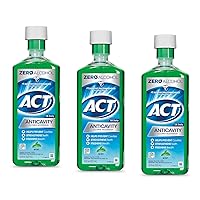 ACT Anticavity Fluoride Mouthwash, Mint, Alcohol Free, 18-Ounce Bottle (Pack of 3)