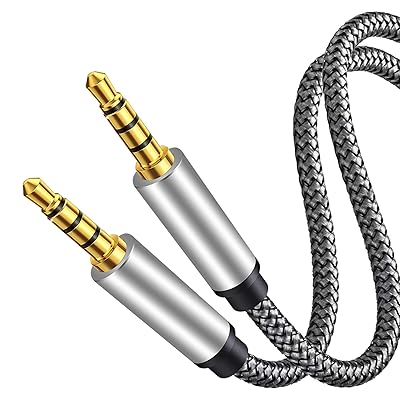 Mua Tan QY Male to Male Audio Cable 6Ft,4 Pole Hi-Fi Stereo Sound 3.5mm Aux  Cable Adapter/Auxiliary Cable/Aux Cord Compatible All 3.5mm-Enabled Devices  for Car (6Ft, Silver) trên  Mỹ chính hãng