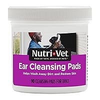 Ear Cleansing Pads for Dogs - Soothing & Non-Irritating - Removes Dirt & Wax Build Up - Maintain Dog Ear Health - 90 Count