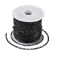 16.4 Feet 304 Stainless Steel Venetain Chains Unwelded Black Rectangle Paperclip Cross Cable Chains 0.08 Inch Wide for DIY Bracelet Necklace Jewelry Crafts Making