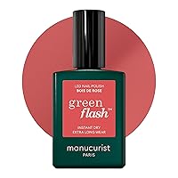 Green Flash LED Gel Nail Polish - Bois de Rose - 12-Free, Bio-Sourced (84%) Nail Polish - Made in France - 0.5 fl oz