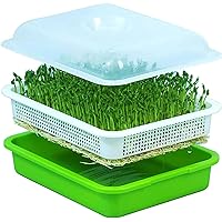 4 PCS Seed Sprouter Tray, Bean Sprouts Sprouter Trays, with Lid Germination Kit Extra Small Hole for Seed Germination