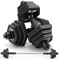 Adjustable Dumbbell Barbell Set, 44/66Lbs Weights Dumbbells Set, Solid Cast-Iron Core, Non-Slip Workout Weight Set, Fitness Weight Set with Connector for Home Gym (Black/Red)