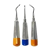Premium Dental Elevators Etracting Extraction Osteotome Periotome Luxating Elevator Apical Spade Cryer Proximator Elevator Oral Implant, Root Extraction (HEIDBRINK Root TIP Pick Set of 3)