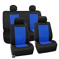 FH Group Full Set Neoprene Car Seat Covers for Low Back Front Seat Covers, Washable Seat Cover, Universal Fit for SUV, Sedan, Van, Blue
