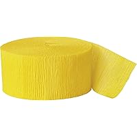 Unique Crepe Paper Streamer, 81ft, Bright Yellow